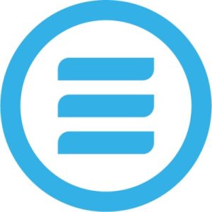 Three blue lines stacked within a blue circle