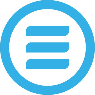 Three blue lines stacked within a blue circle